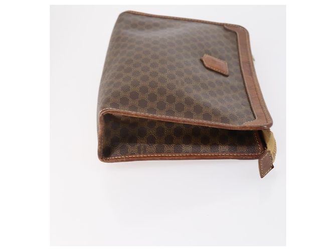 Céline Borsa Clutch in Tela Macadam CELINE in Pelle PVC 2 Pezzi Marrone Beige Auth 150205 - vista 12