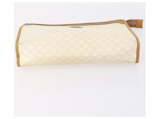Céline Borsa Clutch in Tela Macadam CELINE in Pelle PVC 2 Pezzi Marrone Beige Auth 150205 - vista 4