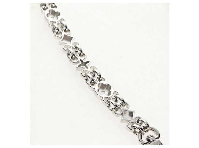 LOUIS VUITTON Cintura a Spalla in Catena Metallo 23,6"" Argento LV Auth 150634M - vista 10
