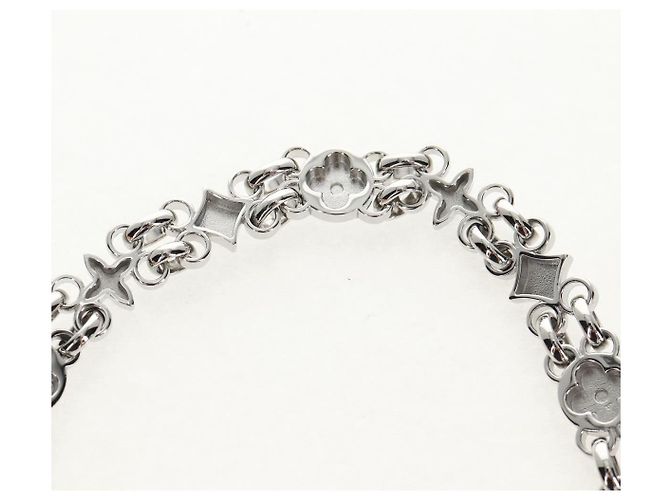 LOUIS VUITTON Cintura a Spalla in Catena Metallo 23,6"" Argento LV Auth 150634M - vista 12