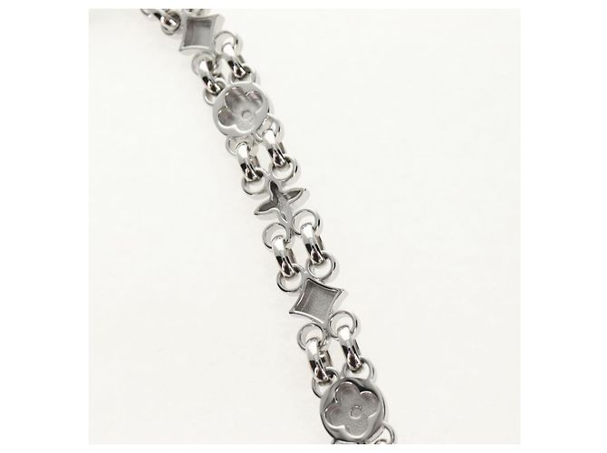 LOUIS VUITTON Cintura a Spalla in Catena Metallo 23,6"" Argento LV Auth 150634M - vista 13