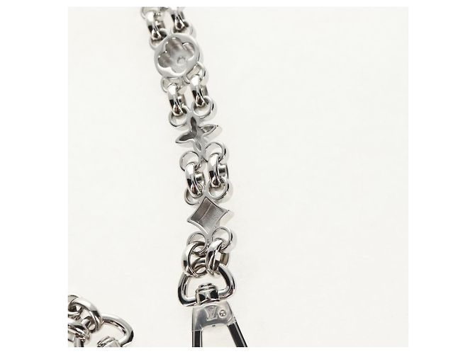 LOUIS VUITTON Cintura a Spalla in Catena Metallo 23,6"" Argento LV Auth 150634M - vista 14