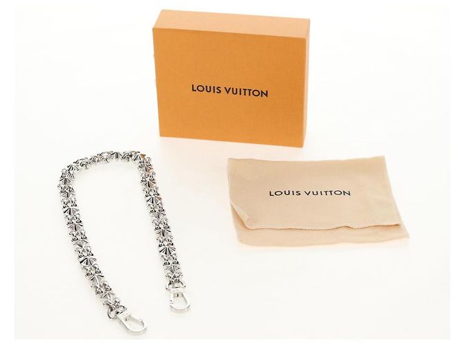 LOUIS VUITTON Cintura a Spalla in Catena Metallo 23,6"" Argento LV Auth 150634M - vista 15