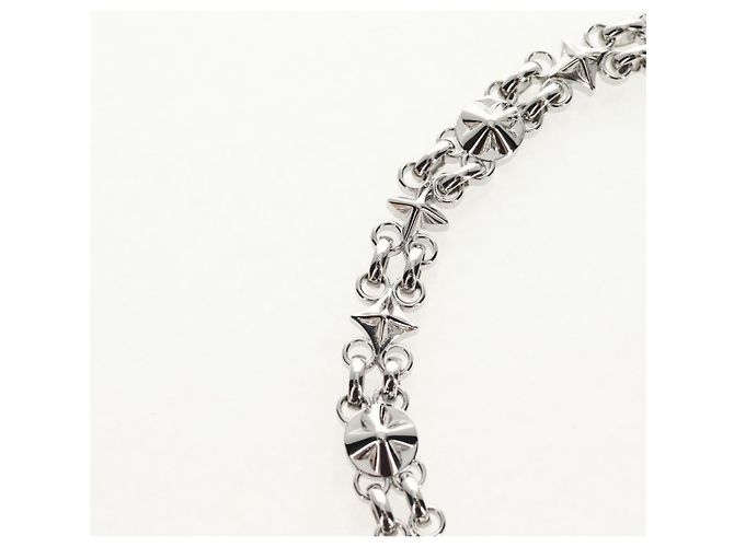 LOUIS VUITTON Cintura a Spalla in Catena Metallo 23,6"" Argento LV Auth 150634M - vista 4