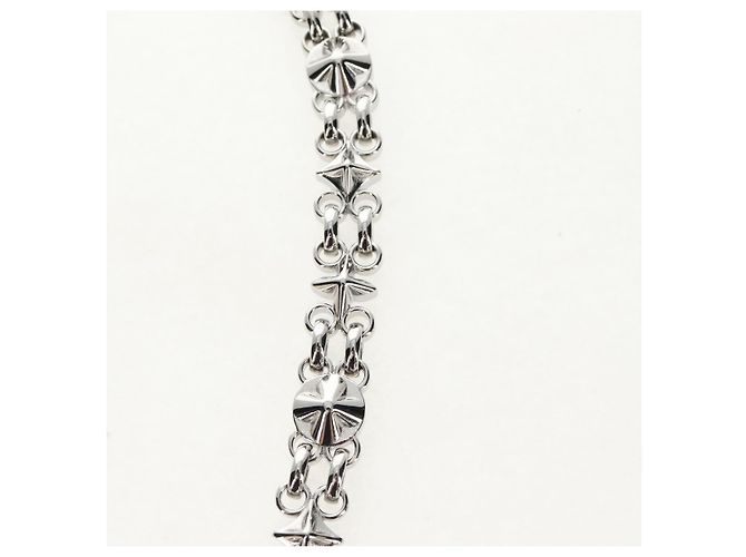 LOUIS VUITTON Cintura a Spalla in Catena Metallo 23,6"" Argento LV Auth 150634M - vista 6