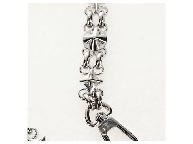 LOUIS VUITTON Cintura a Spalla in Catena Metallo 23,6"" Argento LV Auth 150634M - vista 7