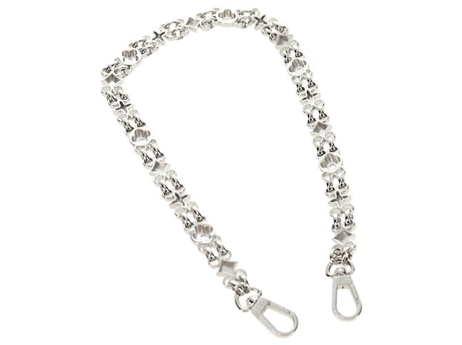 LOUIS VUITTON Cintura a Spalla in Catena Metallo 23,6"" Argento LV Auth 150634M - vista 8