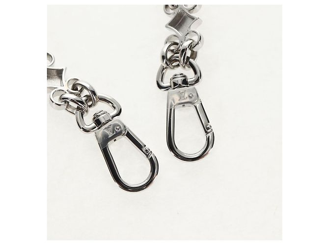 LOUIS VUITTON Cintura a Spalla in Catena Metallo 23,6"" Argento LV Auth 150634M - vista 9