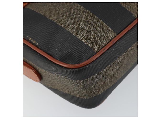 Pequin Borsa a Spalla in Tela Pecan FENDI PVC Nero Marrone oro Auth 151064 D'oro - vista 14