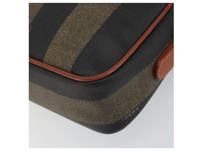 Pequin Borsa a Spalla in Tela Pecan FENDI PVC Nero Marrone oro Auth 151064 D'oro - vista 15