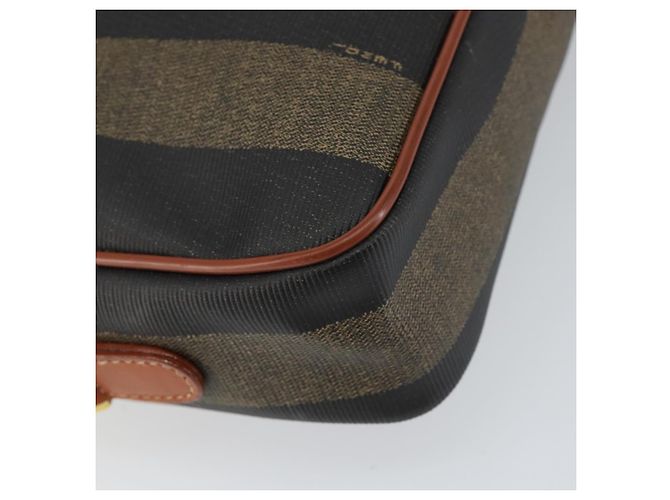 Pequin Borsa a Spalla in Tela Pecan FENDI PVC Nero Marrone oro Auth 151064 D'oro - vista 16