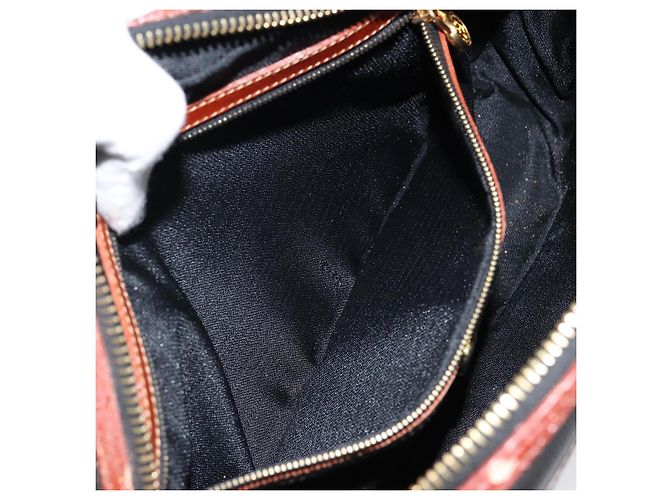 Pequin Borsa a Spalla in Tela Pecan FENDI PVC Nero Marrone oro Auth 151064 D'oro - vista 24