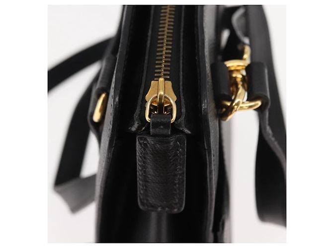 Céline CELINE Handtasche aus Leder 2 in 1 Schwarz Gold Auth 151063 Golden - Ansicht 10