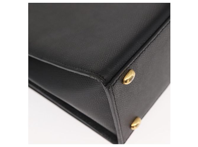 Céline CELINE Handtasche aus Leder 2 in 1 Schwarz Gold Auth 151063 Golden - Ansicht 17