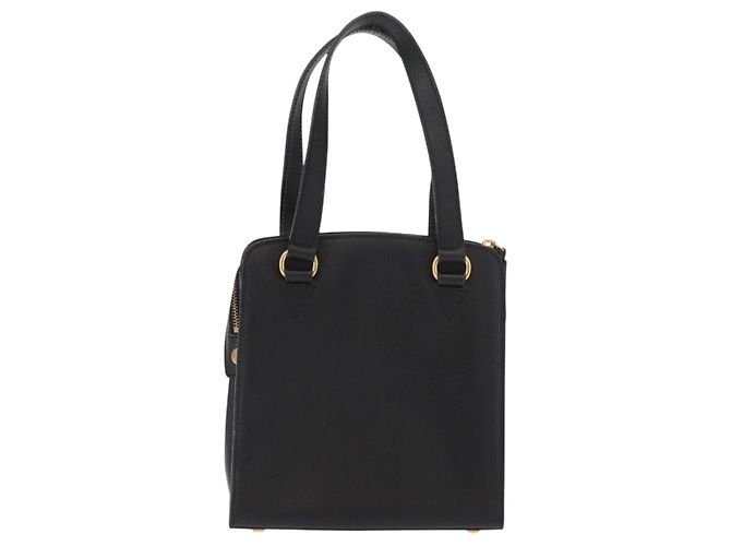 Céline CELINE Handtasche aus Leder 2 in 1 Schwarz Gold Auth 151063 Golden - Ansicht 2