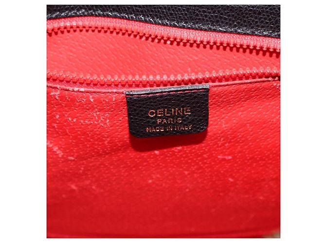 Céline CELINE Handtasche aus Leder 2 in 1 Schwarz Gold Auth 151063 Golden - Ansicht 20