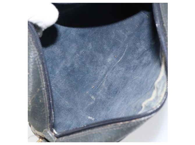 Borsa a Spalla Gucci GG Supreme Sherry Line PVC Blu Navy Oro 68 02 004 Auth 152148 D'oro - vista 11