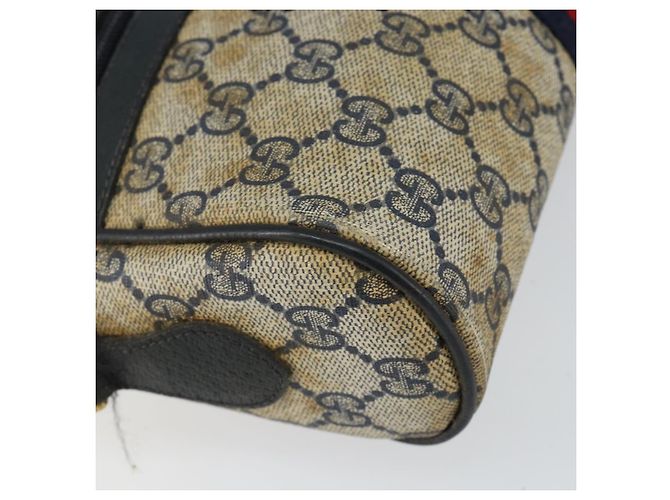 Borsa a Spalla Gucci GG Supreme Sherry Line PVC Blu Navy Oro 68 02 004 Auth 152148 D'oro - vista 14