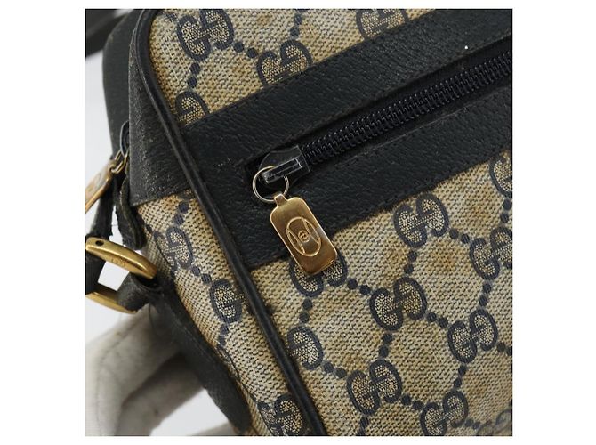 Borsa a Spalla Gucci GG Supreme Sherry Line PVC Blu Navy Oro 68 02 004 Auth 152148 D'oro - vista 18