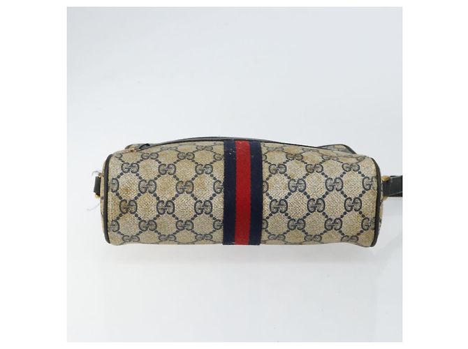 Borsa a Spalla Gucci GG Supreme Sherry Line PVC Blu Navy Oro 68 02 004 Auth 152148 D'oro - vista 5