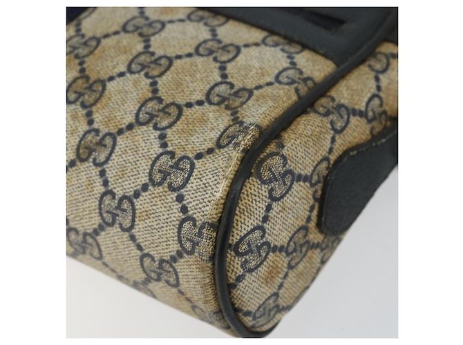 Borsa a Spalla Gucci GG Supreme Sherry Line PVC Blu Navy Oro 68 02 004 Auth 152148 D'oro - vista 9