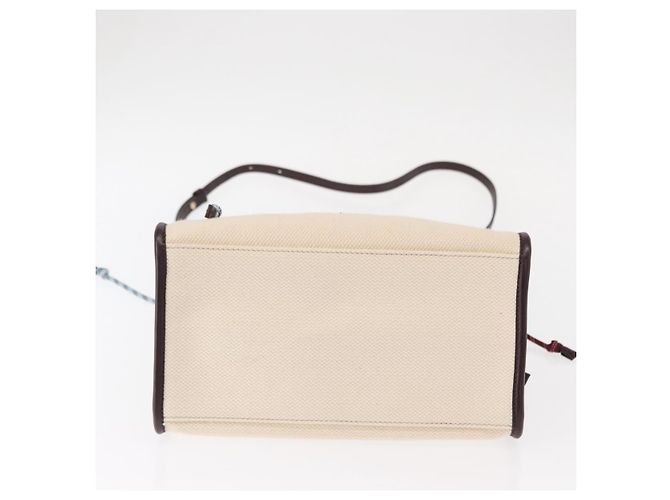Borsa Tote ETRO in tela 2 in 1 bianca e oro Auth 152152 Bianco D'oro - vista 11