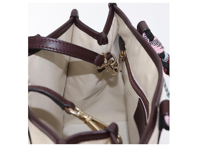 Borsa Tote ETRO in tela 2 in 1 bianca e oro Auth 152152 Bianco D'oro - vista 19