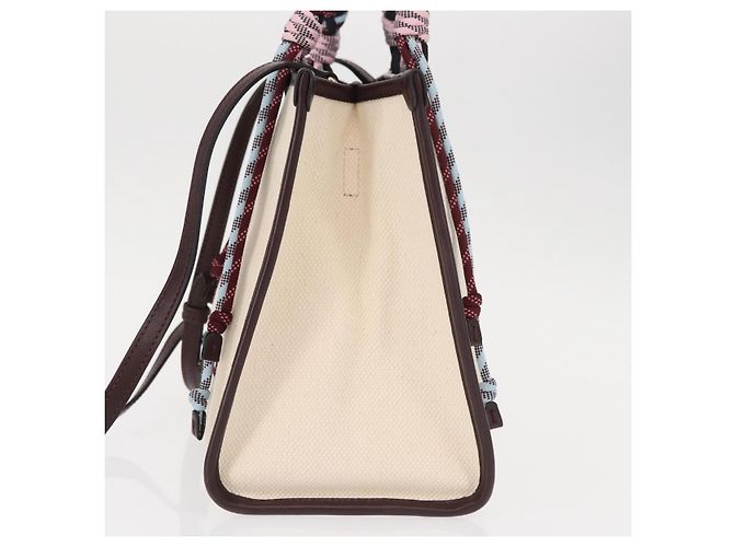 Borsa Tote ETRO in tela 2 in 1 bianca e oro Auth 152152 Bianco D'oro - vista 4