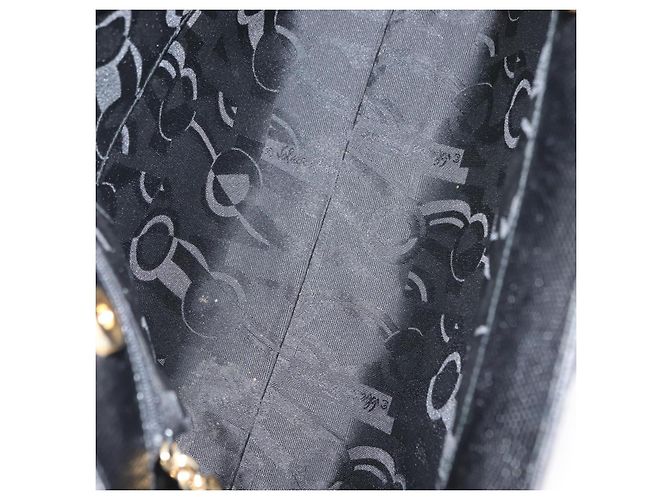 Sac fourre-tout Salvatore Ferragamo en cuir noir et or Auth 151882 Doré - vue 11