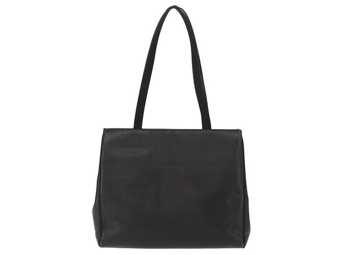 Sac fourre-tout Salvatore Ferragamo en cuir noir et or Auth 151882 Doré - vue 2