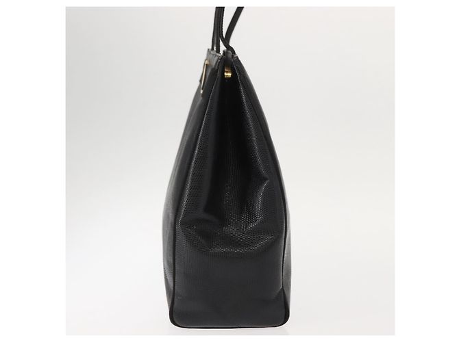 Sac fourre-tout Salvatore Ferragamo en cuir noir et or Auth 151882 Doré - vue 3