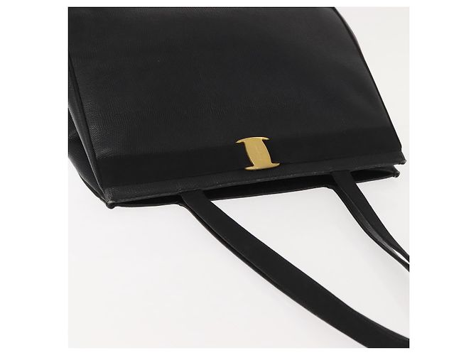 Sac fourre-tout Salvatore Ferragamo en cuir noir et or Auth 151882 Doré - vue 6