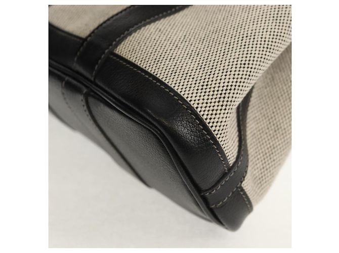 Hermès HERMES Garden Party Tasche Canvas Grau Silber Auth 147267SM Braun - Ansicht 11