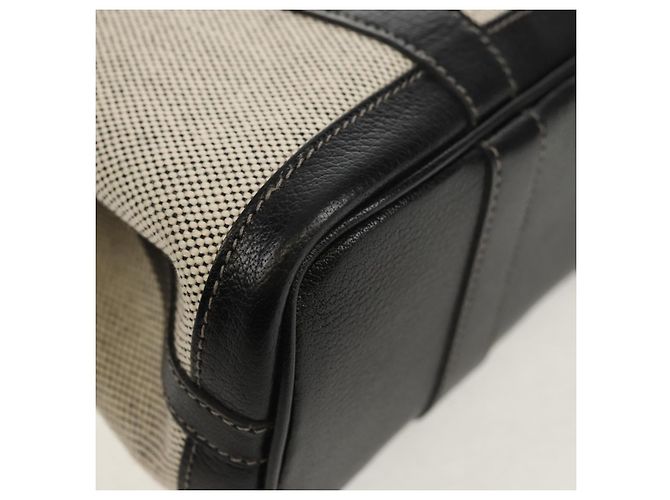 Hermès HERMES Garden Party Tasche Canvas Grau Silber Auth 147267SM Braun - Ansicht 12