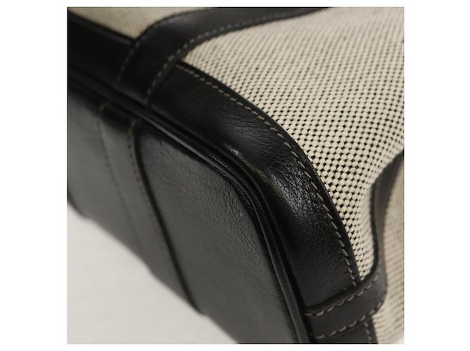 Hermès HERMES Garden Party Tasche Canvas Grau Silber Auth 147267SM Braun - Ansicht 13