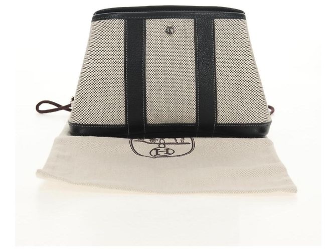 Hermès HERMES Garden Party Tasche Canvas Grau Silber Auth 147267SM Braun - Ansicht 20