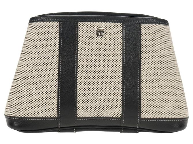 Hermès HERMES Garden Party Tasche Canvas Grau Silber Auth 147267SM Braun - Ansicht 3