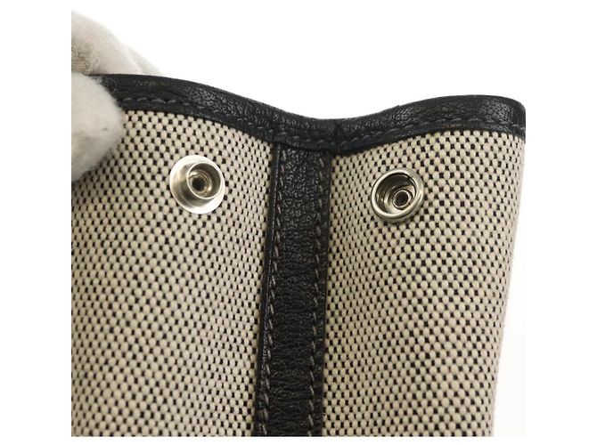 Hermès HERMES Garden Party Tasche Canvas Grau Silber Auth 147267SM Braun - Ansicht 5