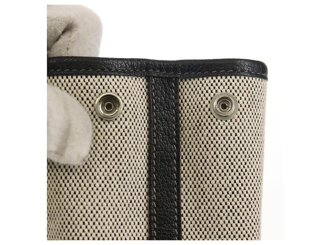 Hermès HERMES Garden Party Tasche Canvas Grau Silber Auth 147267SM Braun - Ansicht 7