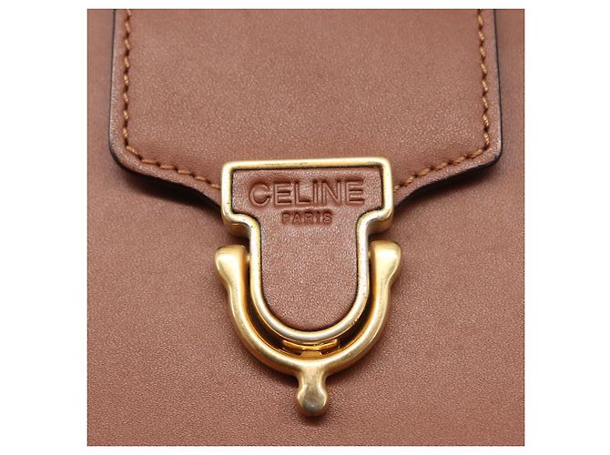 Céline Borsa a Spalla CELINE in Pelle Marrone Oro Auth bs31024 D'oro - vista 10