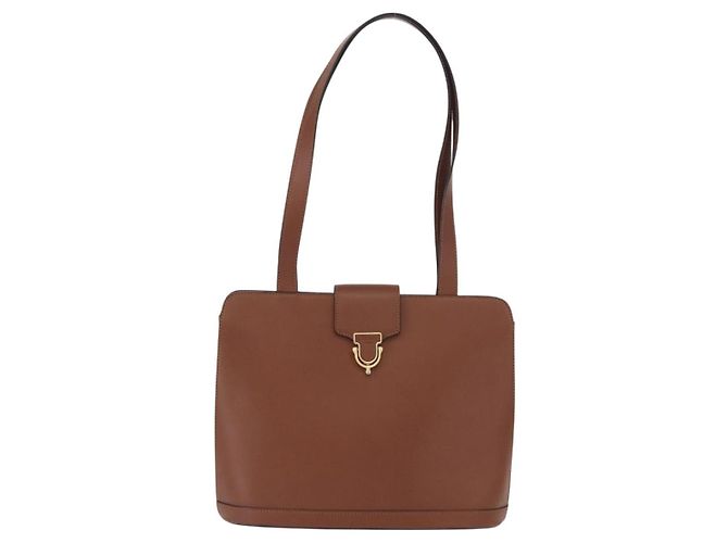 Céline Borsa a Spalla CELINE in Pelle Marrone Oro Auth bs31024 D'oro - vista 13