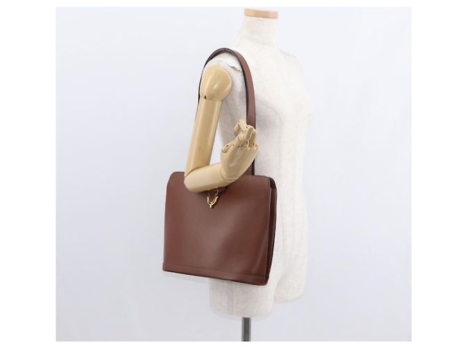 Céline Borsa a Spalla CELINE in Pelle Marrone Oro Auth bs31024 D'oro - vista 22