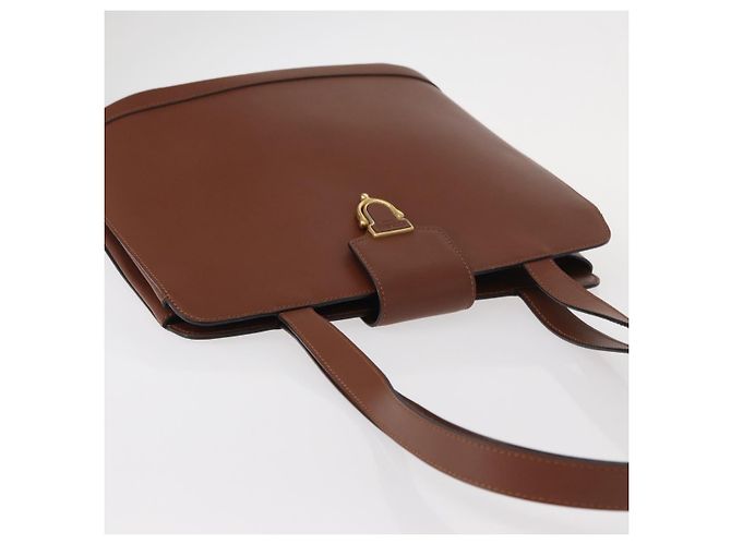 Céline Borsa a Spalla CELINE in Pelle Marrone Oro Auth bs31024 D'oro - vista 6