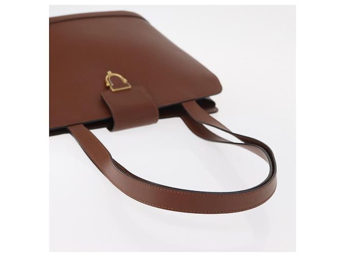 Céline Borsa a Spalla CELINE in Pelle Marrone Oro Auth bs31024 D'oro - vista 7
