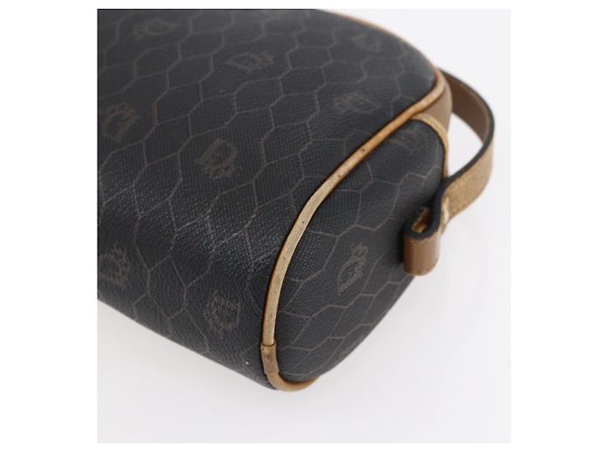 Borsa a spalla in tela a nido d'ape PVC nera e dorata Auth BA7694 Christian Dior Nero D'oro - vista 10