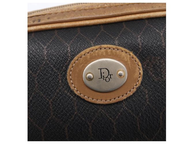 Borsa a spalla in tela a nido d'ape PVC nera e dorata Auth BA7694 Christian Dior Nero D'oro - vista 14