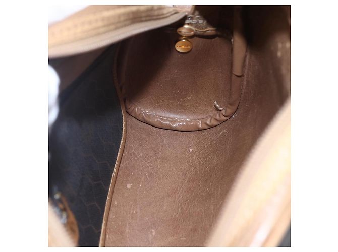 Borsa a spalla in tela a nido d'ape PVC nera e dorata Auth BA7694 Christian Dior Nero D'oro - vista 19