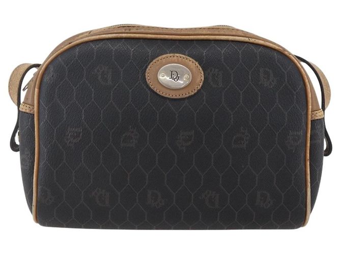Borsa a spalla in tela a nido d'ape PVC nera e dorata Auth BA7694 Christian Dior Nero D'oro - vista 2