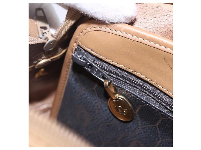 Borsa a spalla in tela a nido d'ape PVC nera e dorata Auth BA7694 Christian Dior Nero D'oro - vista 21