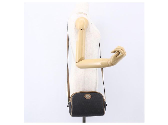 Borsa a spalla in tela a nido d'ape PVC nera e dorata Auth BA7694 Christian Dior Nero D'oro - vista 22
